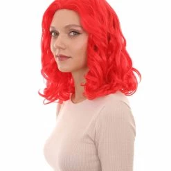 HPO Women's Womens Curly Wig | Red Cosplay TV/Movie Wigs | Premium Breathable Capless Cap