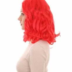 HPO Women's Womens Curly Wig | Red Cosplay TV/Movie Wigs | Premium Breathable Capless Cap