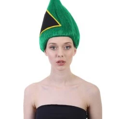 FLAGWIGS South Africa Flag Troll Wig | National Pride Green Sport Wig | Premium Breathable Capless Cap