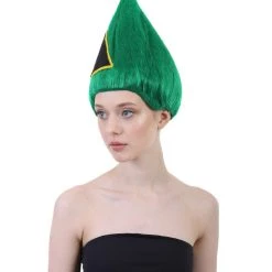 FLAGWIGS South Africa Flag Troll Wig | National Pride Green Sport Wig | Premium Breathable Capless Cap