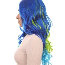 HPO Men's Two-Tone Long Wavy Womens Wig | Sexy Cosplay Party Halloween Wig | Premium Breathable Capless Cap