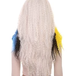 HPO Monster Womens Wig | White Long Curly Wig | Premium Breathable Capless Cap