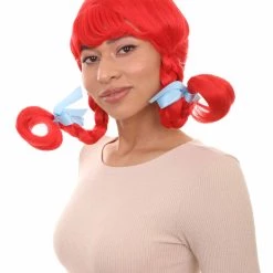HPO Funny Braids Red Womens Wig | Character Cosplay Halloween Wig Women's