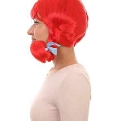 HPO Funny Braids Red Womens Wig | Character Cosplay Halloween Wig Women's