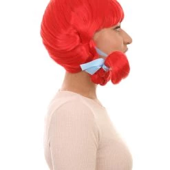 HPO Funny Braids Red Womens Wig | Character Cosplay Halloween Wig Women's