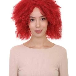 HPO Women's Womens 80's Disco Diva Party Wig | Red Rock / Disco Wigs | Premium Breathable Capless Cap