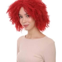 HPO Women's Womens 80's Disco Diva Party Wig | Red Rock / Disco Wigs | Premium Breathable Capless Cap