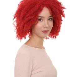 HPO Women's Womens 80's Disco Diva Party Wig | Red Rock / Disco Wigs | Premium Breathable Capless Cap