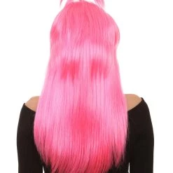 HPO Fantasy Pink Womens Wig | Fancy Colorful Cosplay Halloween Wig | Premium Breathable Capless Cap