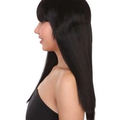 HPO Black Vampiress Womens Wig | Horror Character Cosplay Halloween Wig | Premium Breathable Capless Cap Women's