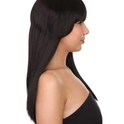 HPO Black Vampiress Womens Wig | Horror Character Cosplay Halloween Wig | Premium Breathable Capless Cap Women's