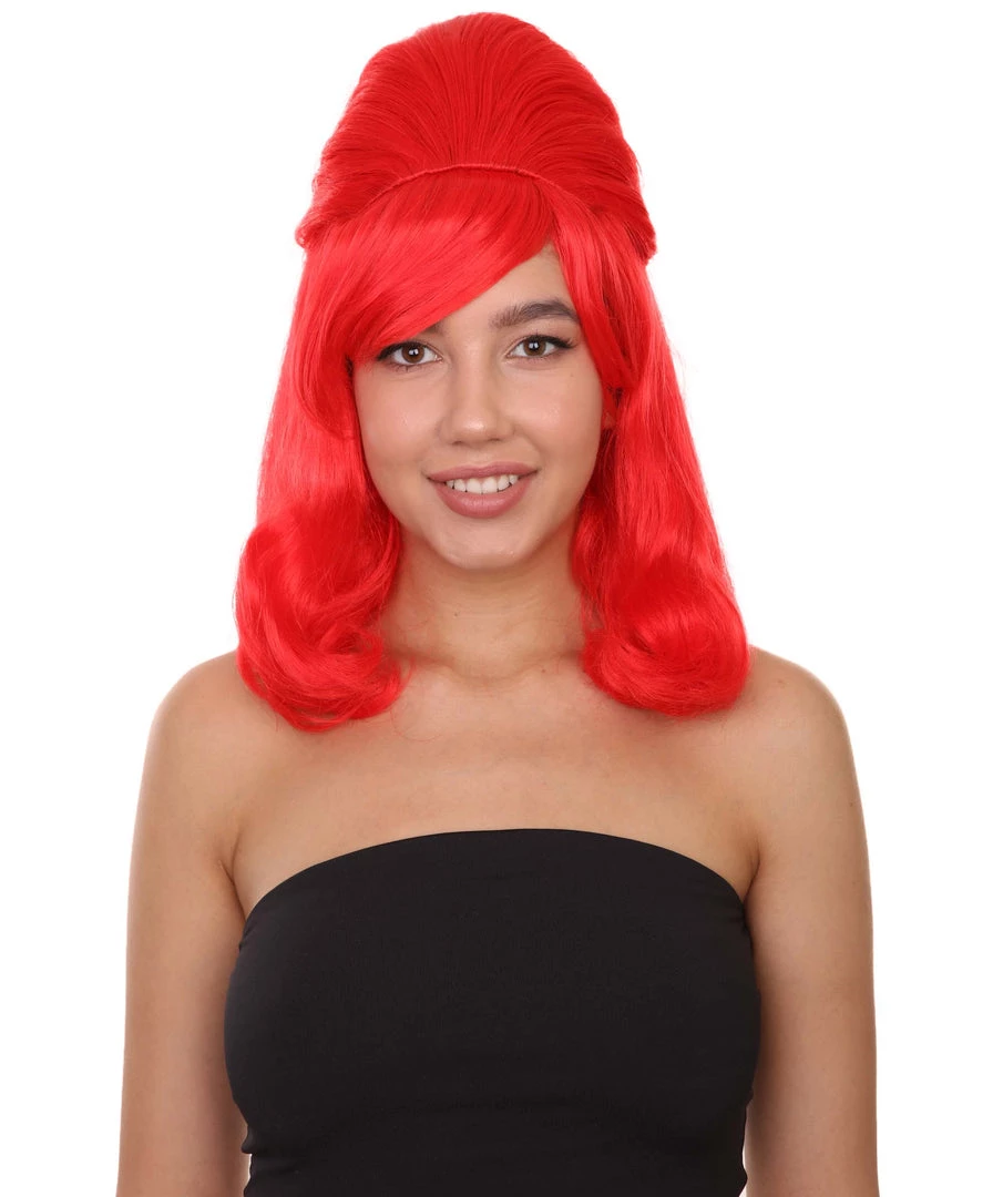 HPO 60's Bouffant Womens Wig | Red Vintage Wig | Premium Breathable Capless Cap Women's