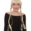 HPO Blonde Braided Renaissance Womens Wig | Historical Period Wig | Premium Breathable Capless Cap