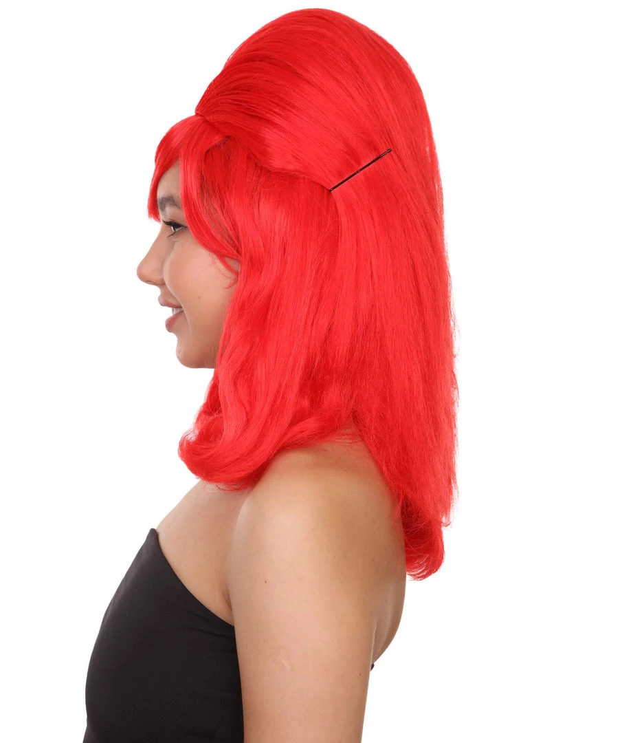 HPO 60's Bouffant Womens Wig | Red Vintage Wig | Premium Breathable Capless Cap Women's