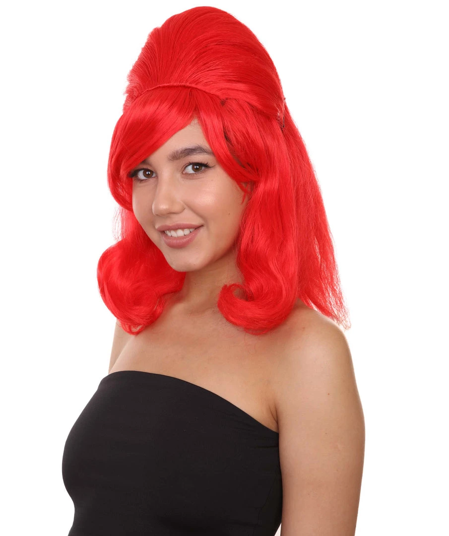 HPO 60's Bouffant Womens Wig | Red Vintage Wig | Premium Breathable Capless Cap Women's