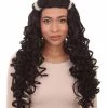HPO Long Streaked Witch Sorceress Vampire Womens Wig | Horror Ghostly Halloween Wig | Premium Breathable Capless Cap