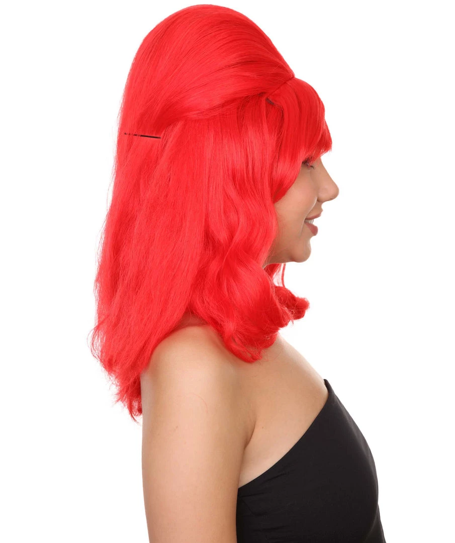 HPO 60's Bouffant Womens Wig | Red Vintage Wig | Premium Breathable Capless Cap Women's