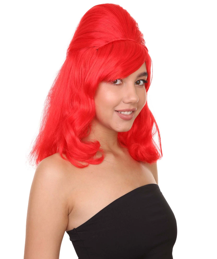 HPO 60's Bouffant Womens Wig | Red Vintage Wig | Premium Breathable Capless Cap Women's