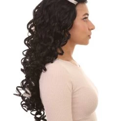 HPO Long Streaked Witch Sorceress Vampire Womens Wig | Horror Ghostly Halloween Wig | Premium Breathable Capless Cap