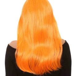 HPO Women's Glamour Pumpkin Orange Wig | Stage/Event Fancy Halloween Wig | Premium Breathable Capless Cap
