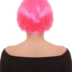 HPO Pink Short Bob Womens Wig | Party Ready Fancy Cosplay Halloween Wig | Premium Breathable Capless Cap Women's