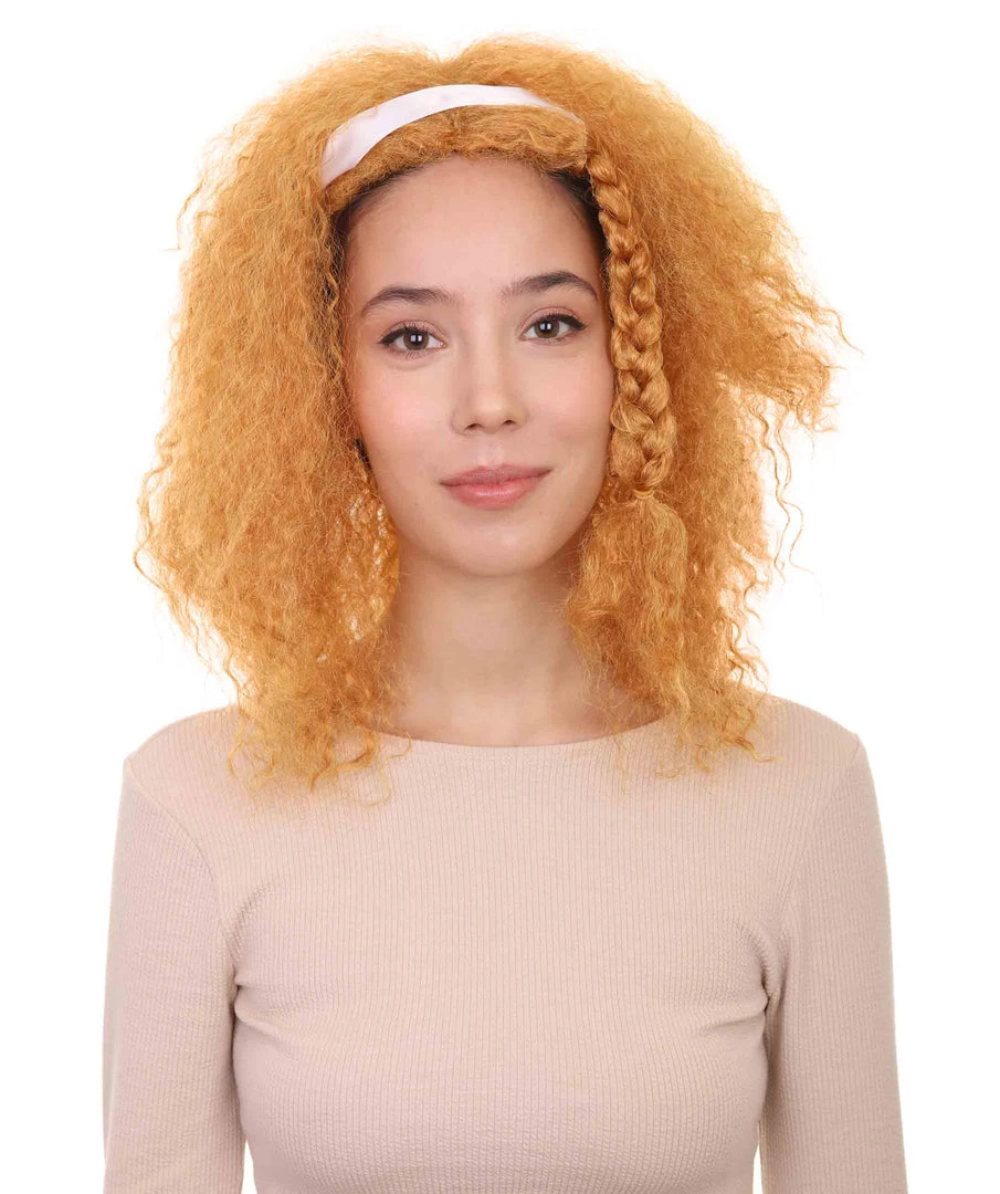 HPO Womens Afro Doll Wig | Orange Fashion Wigs | Premium Breathable Capless Cap