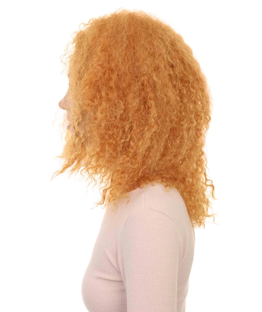 HPO Womens Afro Doll Wig | Orange Fashion Wigs | Premium Breathable Capless Cap
