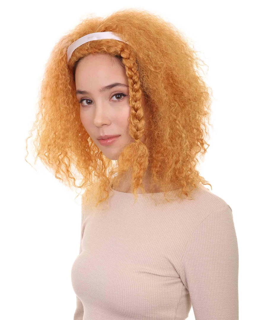 HPO Womens Afro Doll Wig | Orange Fashion Wigs | Premium Breathable Capless Cap