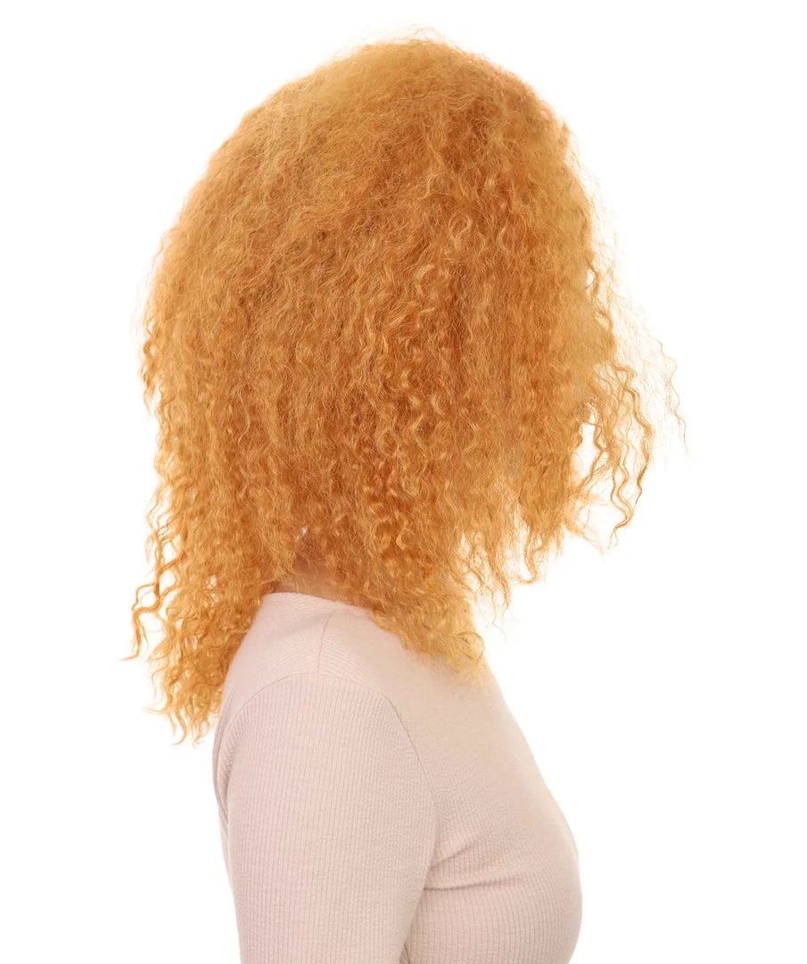 HPO Womens Afro Doll Wig | Orange Fashion Wigs | Premium Breathable Capless Cap
