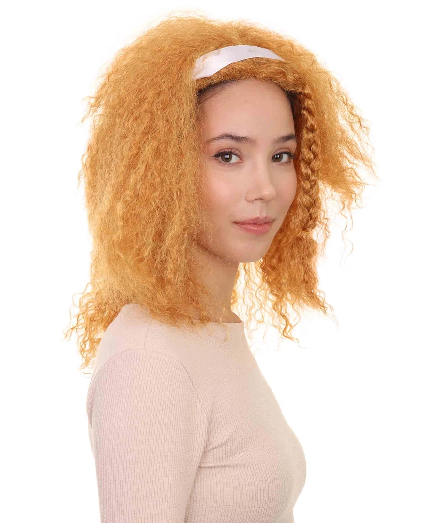HPO Womens Afro Doll Wig | Orange Fashion Wigs | Premium Breathable Capless Cap
