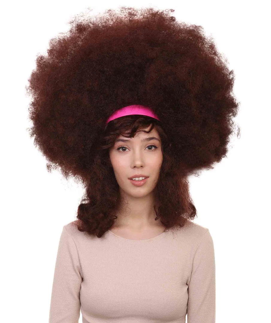 HPO Womens Super Size Jumbo Afro Wig | Brown Sports Wigs Women's