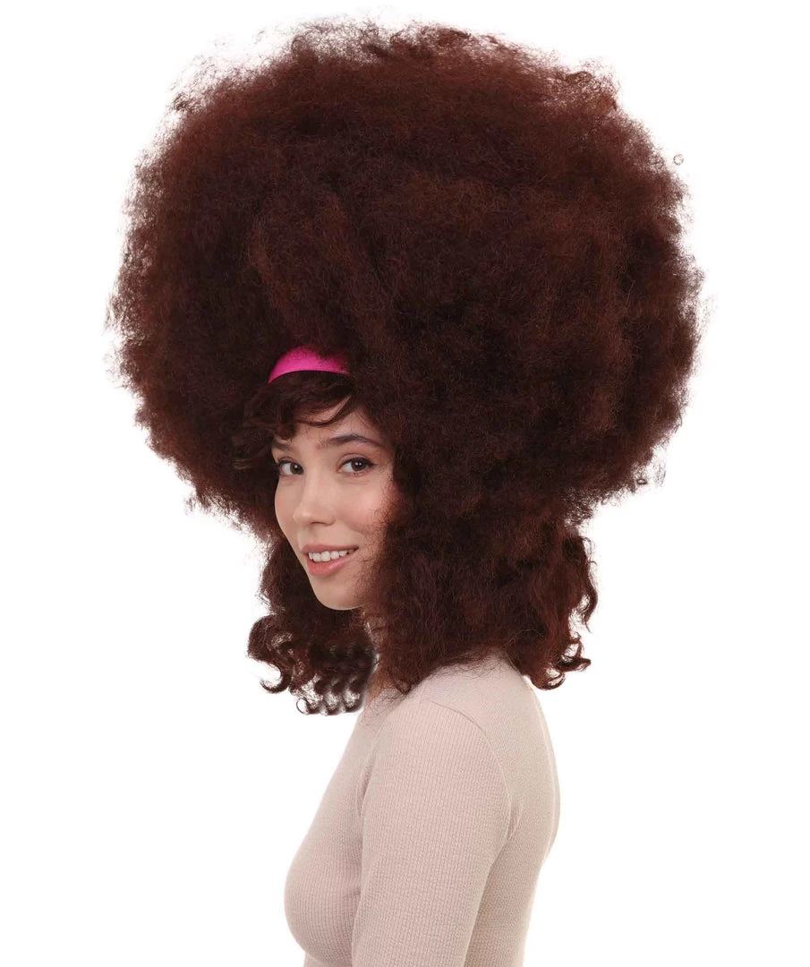 HPO Womens Super Size Jumbo Afro Wig | Brown Sports Wigs Women's
