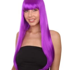 HPO Long Bob Womens Wig | Fancy Party Event Ready Halloween Wig (Lots Of Color Options) | Premium Breathable Capless Cap