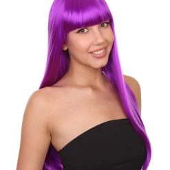 HPO Long Bob Womens Wig | Fancy Party Event Ready Halloween Wig (Lots Of Color Options) | Premium Breathable Capless Cap
