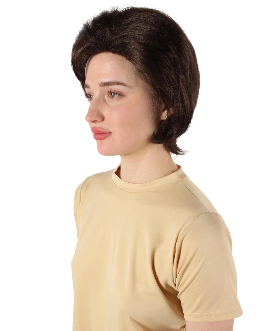 HPO Adult Women’s USA First Lady Jackie O's Brown Bouffant Brunette Wig Men's