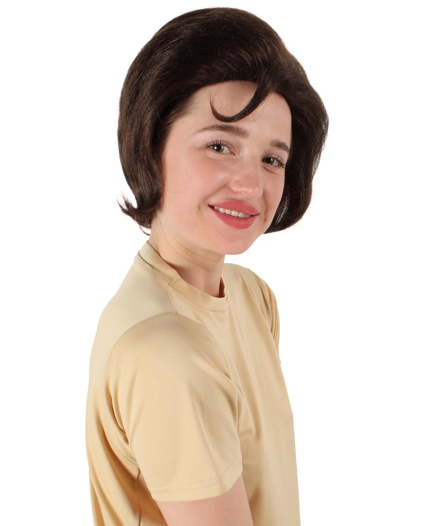 HPO Adult Women’s USA First Lady Jackie O's Brown Bouffant Brunette Wig Men's