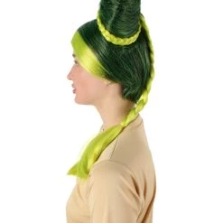 HPO Adult Women's Japanese Manga Anime Cujoh Stone Green Wig With Buns