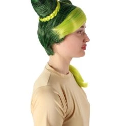HPO Adult Women's Japanese Manga Anime Cujoh Stone Green Wig With Buns