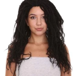 HPO Long Dreadlocks Style Black Womens Wig | Fashion Wigs | Premium Breathable Capless Cap Women's