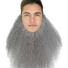 HPO Mens 12" Long Beard | Grey TV/Movie Wigs Men's