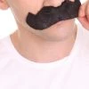 HPO Mens Extra Thick Black Banker Mustache - Stage Ready Mustache Perfect For Cosplay, Drag, And Performance Men's