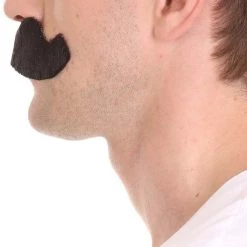 HPO Mens Extra Thick Black Banker Mustache - Stage Ready Mustache Perfect For Cosplay, Drag, And Performance Men's