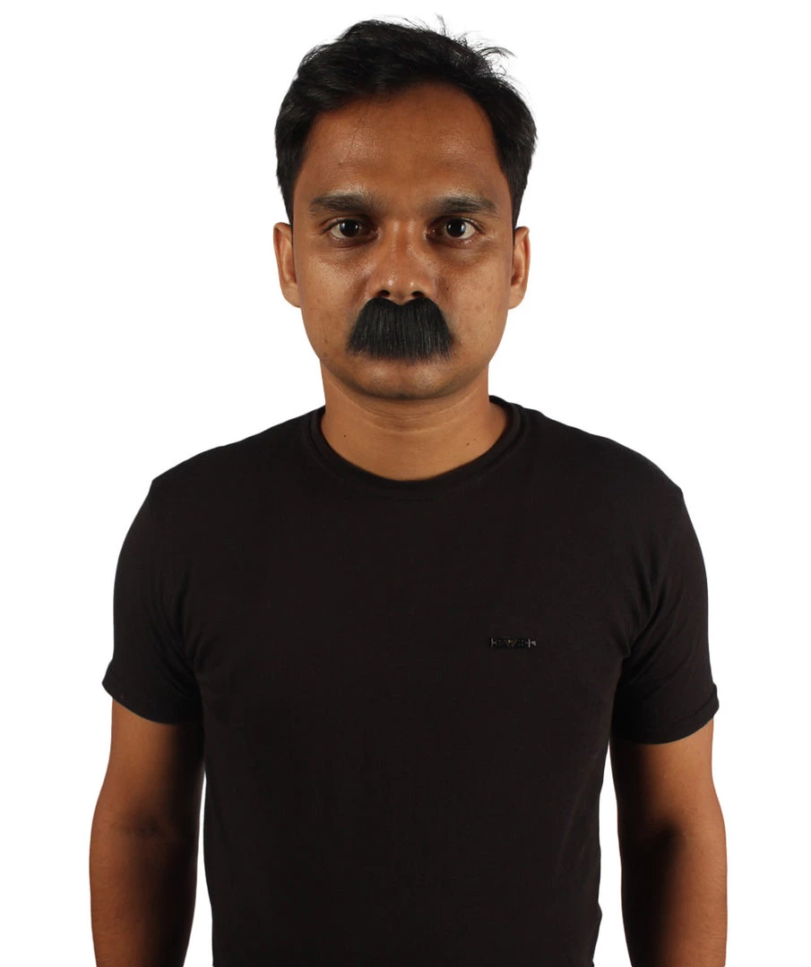 HPO Men's Mens Short Fluffy Black Marx Bros Mustache - Stage Ready Mustache Perfect For Cosplay, Drag, And Performance