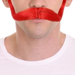 HPO Troll World Tour | Men's Troll Red Straight Handle Bar Mustache