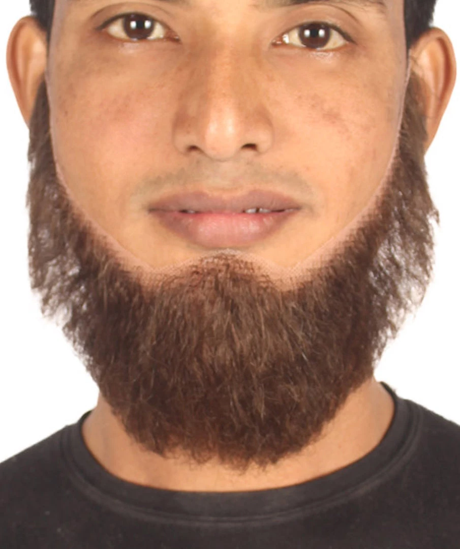 HPO Men's Chin Curtain Style Long Beard Set | Brown Cosplay Beard