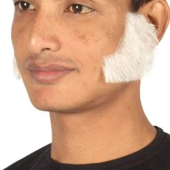 HPO Men's Mutton Chops Style Beard | White Cosplay Beard