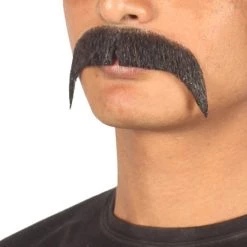 HPO Men's Fu Manchu Style Moustache Set | Black Cosplay Facial Hair