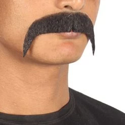 HPO Men's Fu Manchu Style Moustache Set | Black Cosplay Facial Hair