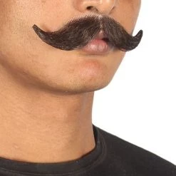 HPO Men's HandLebar Style Moustache Set | Mixed Black Cosplay Facial Hair