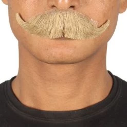 HPO Men's HandLebar Style Moustache Set | Brown Cosplay Facial Hair